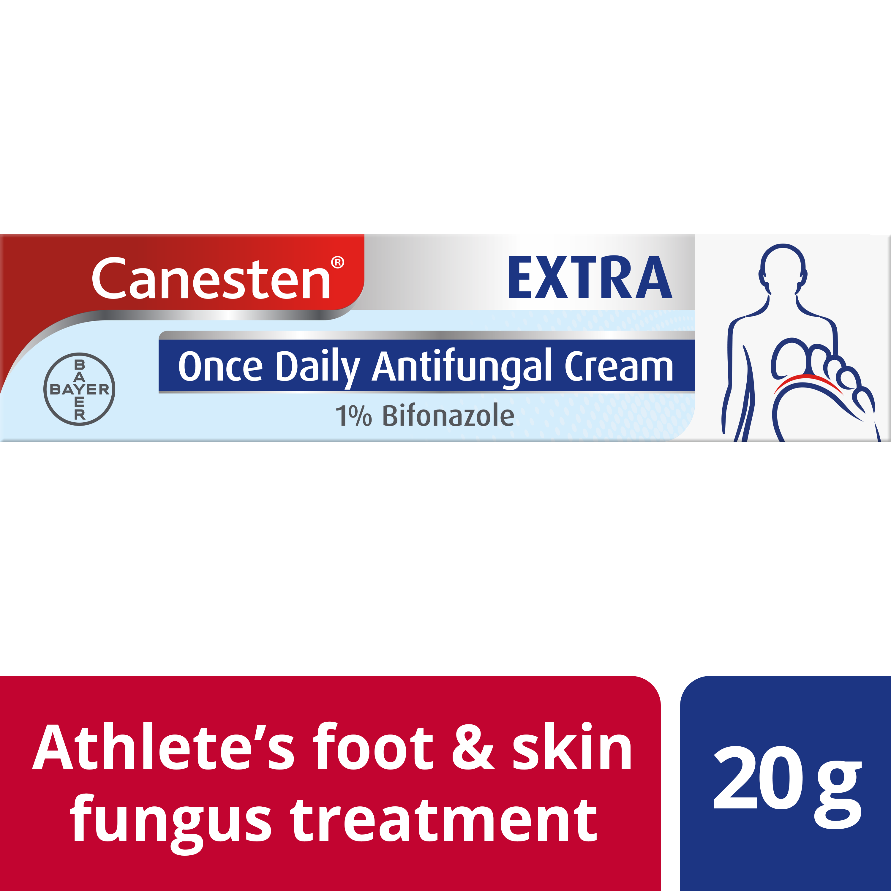 Canesten Extra 1% Bifonazole cream for athlete’s foot and skin fungus treatment 20g