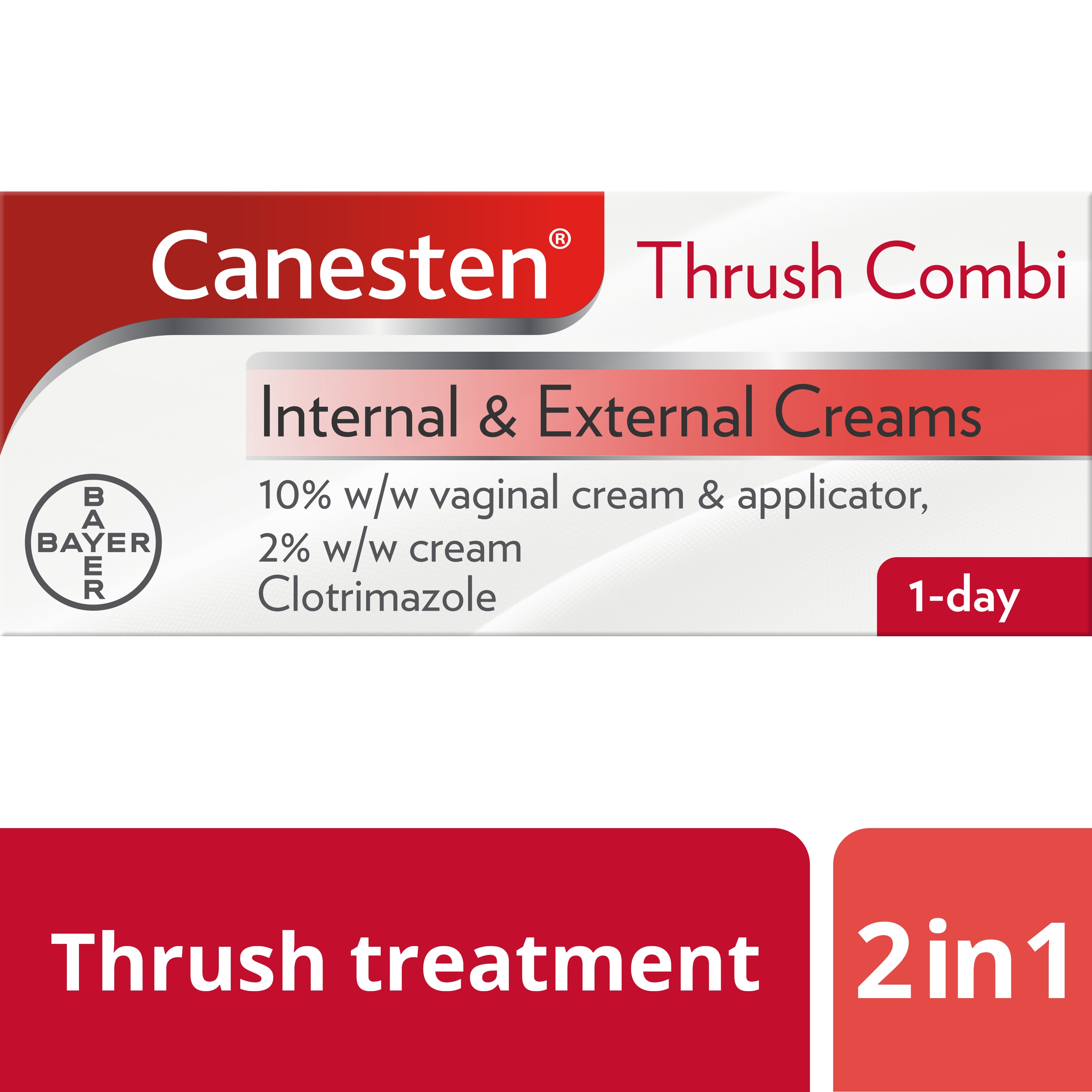 Thrush treatment 2 in 1: Canesten Thrush Combi Internal & External Creams 