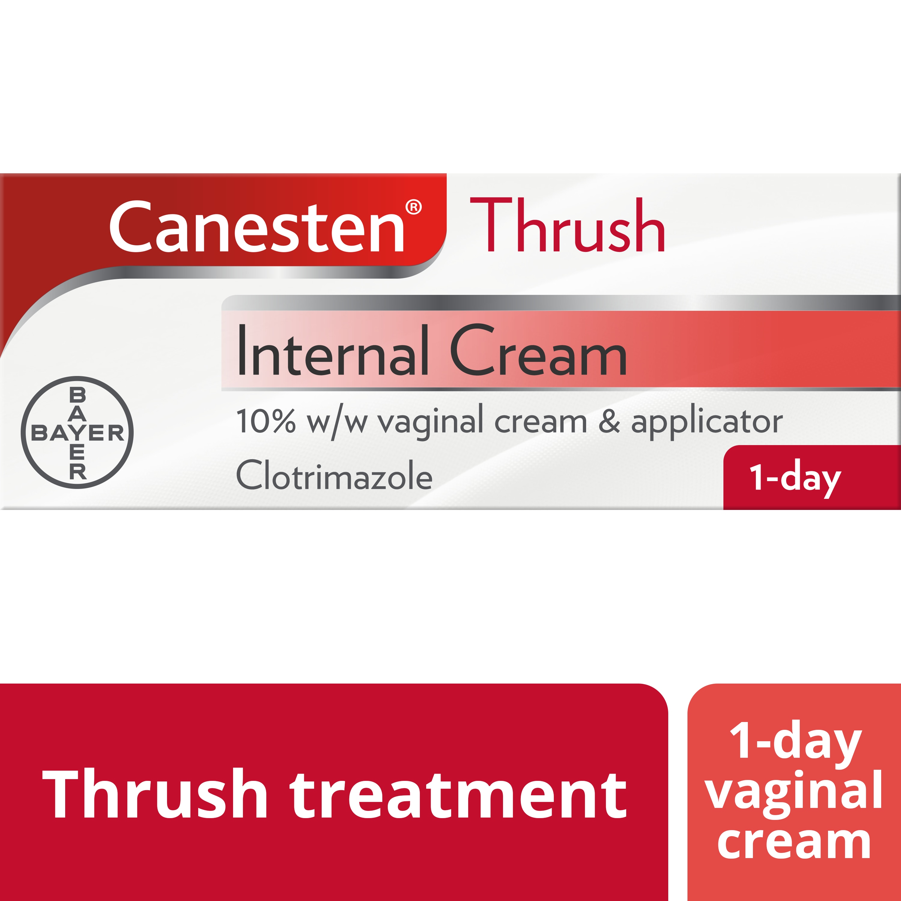 Thrush treatment 1-day vaginal cream: Canesten Thrush Internal Cream