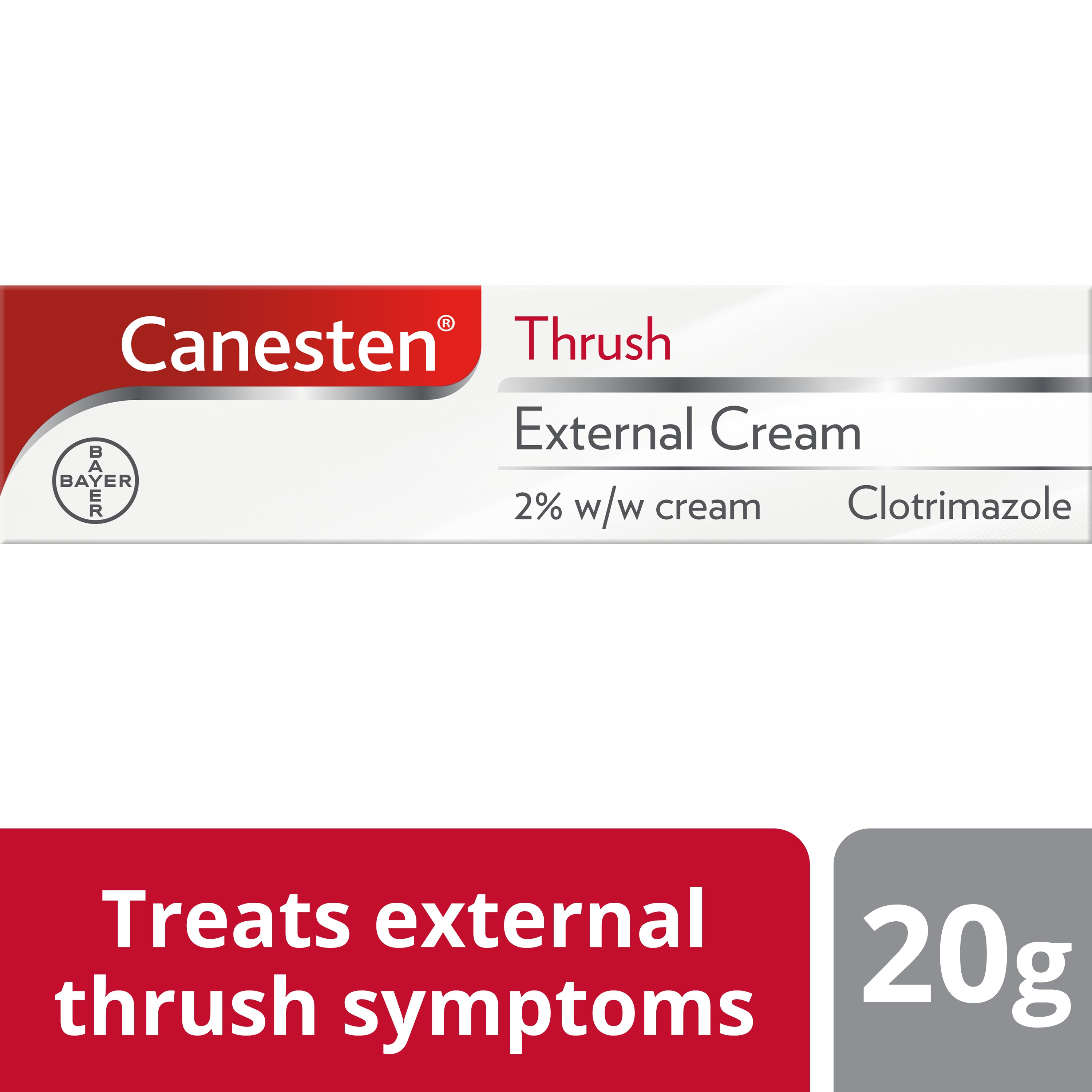 Treats external thrush symptoms 20g: Canesten Thrush External Cream 20g 