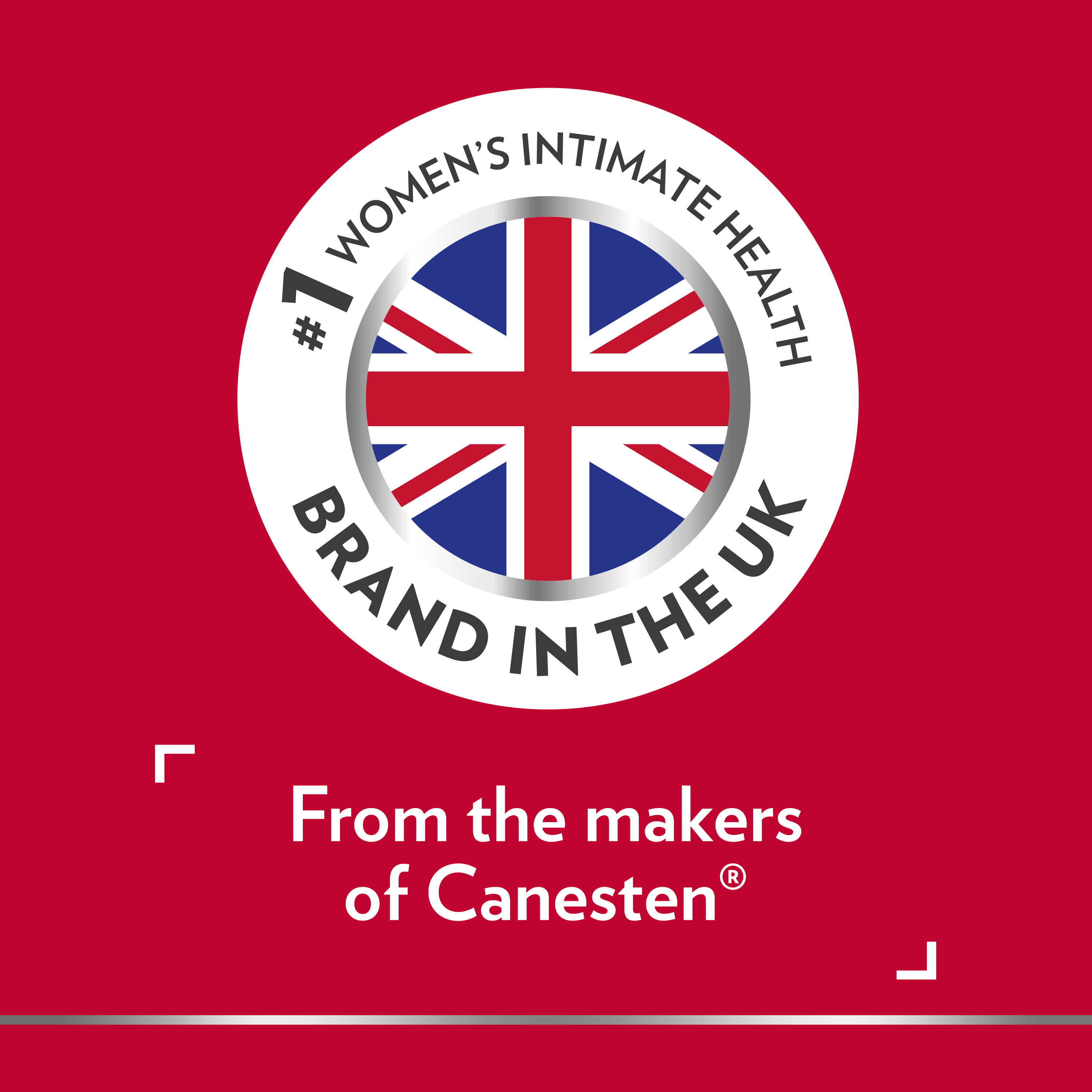 Canesten icon, #1 Women’s Intimate Health Brand in the UK, caption on bottom of picture: From the makers of Canesten®