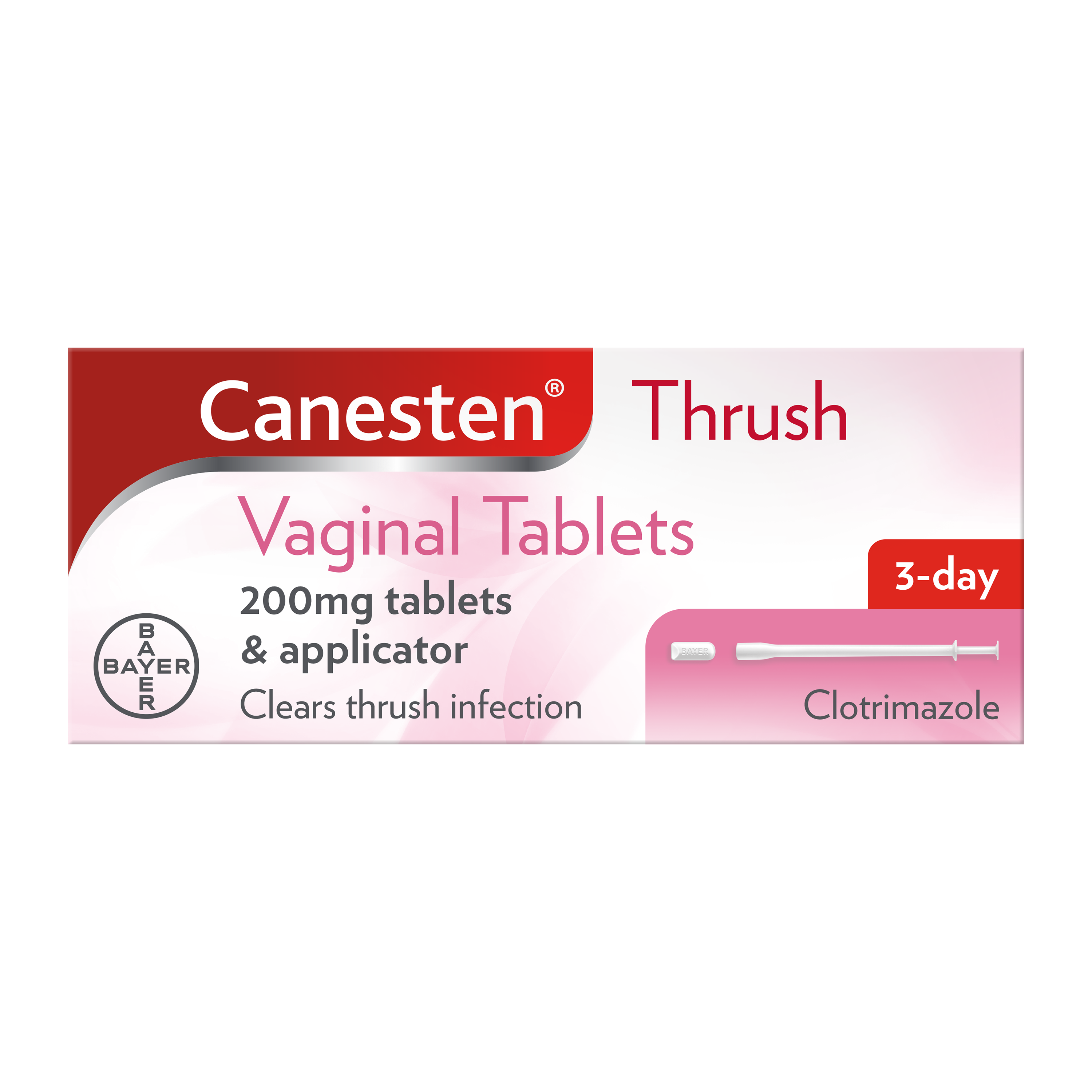 Canesten Thrush Vaginal Tablets 200mg tablets and applicator