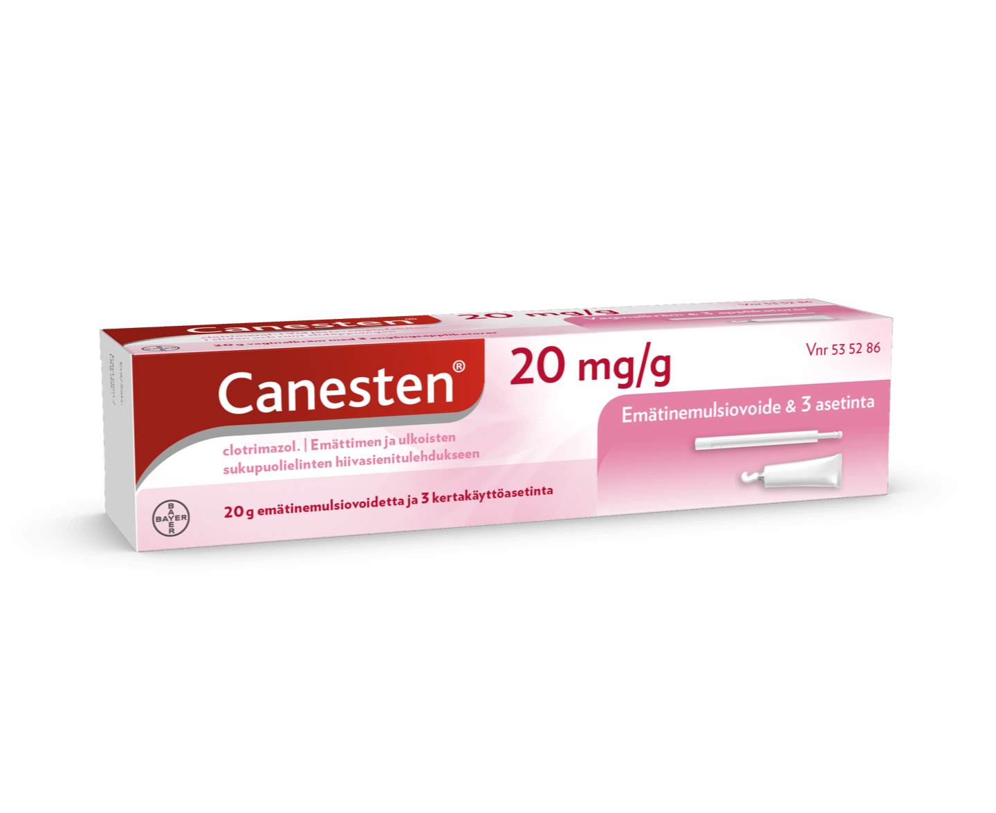 Canesten hiivasienitulehdusvoide sisäiseen käyttöön 2% emätinvoide ja asettimet