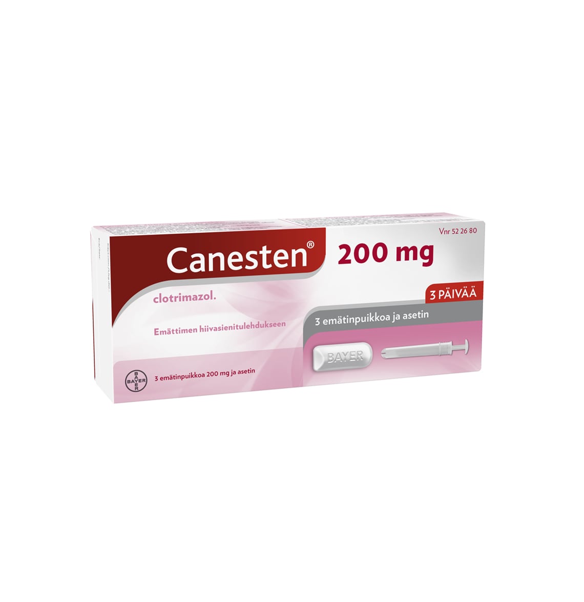 Canesten emätintabletit hiivatulehduksen hoitoon 200 mg tabletit ja asetin