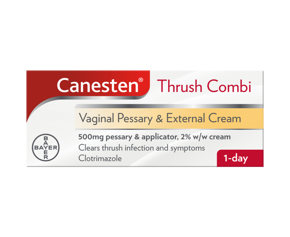 Canesten Thrush Combi Vaginal Pessary and External Cream 500mg pessary and applicator, 2% w/w cream